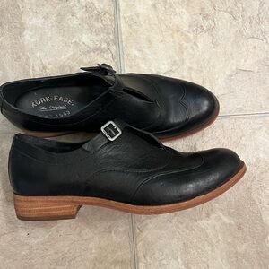 Kork-Ease Black Leather Buckle Shoes